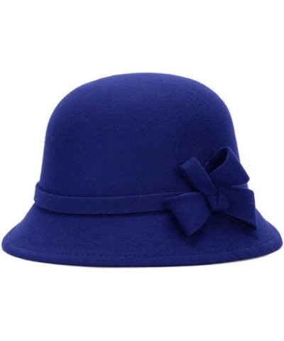 Women Short Edge Wool Felt Bucket Hat Timelessly Warm Fedora Hats Elegant Dress Hat for Wedding Church 2 $9.84 Fedoras