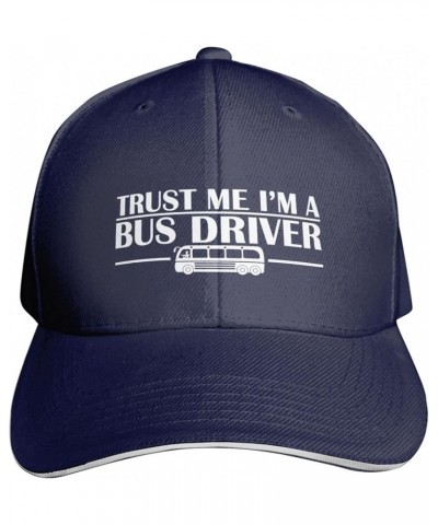 Trust Me I'm A Bus Driver Hat Black Brim Curved Baseball Cap Outdoor Sports Trucke Hat for Men Women Navy Blue $9.61 Baseball...