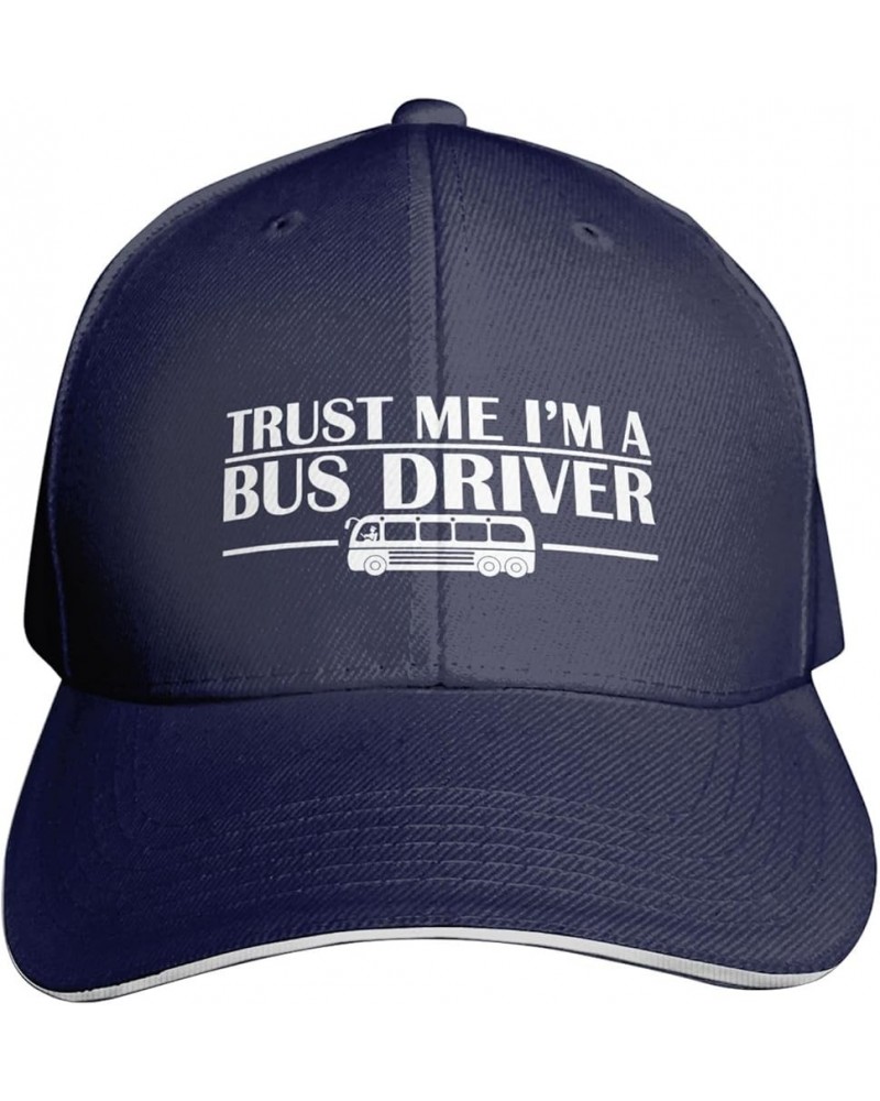 Trust Me I'm A Bus Driver Hat Black Brim Curved Baseball Cap Outdoor Sports Trucke Hat for Men Women Navy Blue $9.61 Baseball...