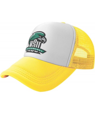 Northeastern State University Logo Trucker Hats for Both Men and Women - Mesh Baseball Snapback Hats Yellow $13.19 Baseball Caps