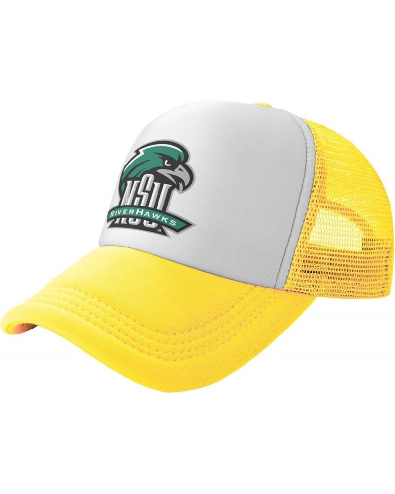 Northeastern State University Logo Trucker Hats for Both Men and Women - Mesh Baseball Snapback Hats Yellow $13.19 Baseball Caps