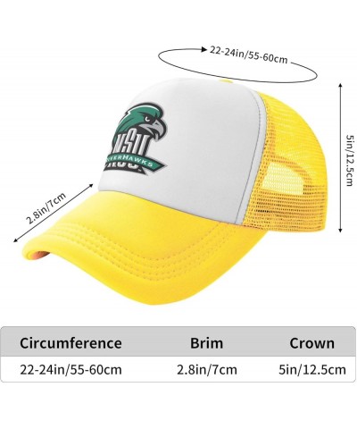 Northeastern State University Logo Trucker Hats for Both Men and Women - Mesh Baseball Snapback Hats Yellow $13.19 Baseball Caps