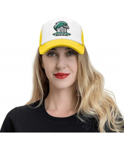 Northeastern State University Logo Trucker Hats for Both Men and Women - Mesh Baseball Snapback Hats Yellow $13.19 Baseball Caps