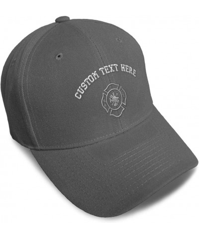 Custom Baseball Cap Firefighter Logo Silver Embroidery Dad Hats for Men & Women Dark Grey Personalized Text Here $13.50 Baseb...