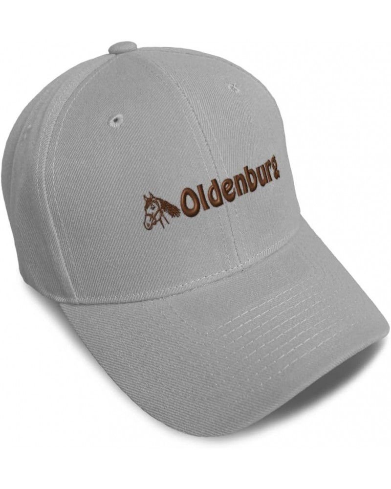 Baseball Cap Oldenburg Horses Pony Acrylic Equestrian Dad Hats for Men and Women Gray Design Only $13.23 Baseball Caps