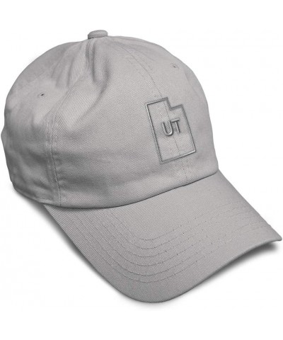 Soft Baseball Cap Utah State Map Ut Embroidery Names Cotton Country Dad Hats for Men & Women Light Grey Design Only $15.39 Ba...