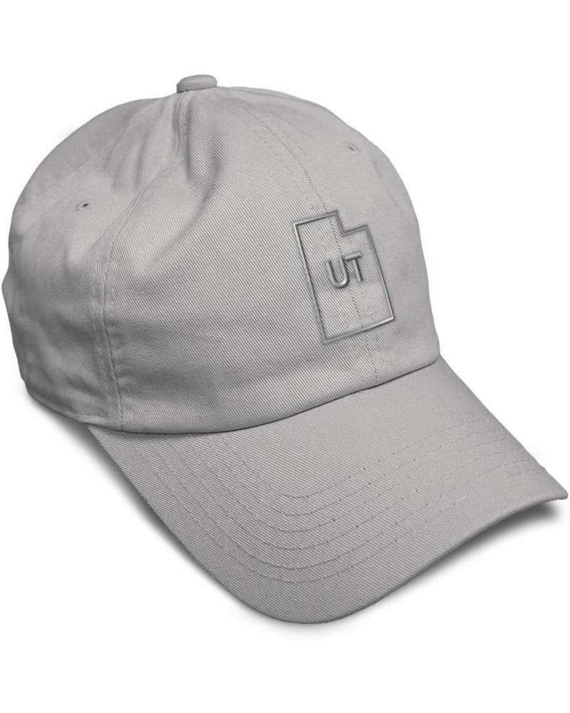 Soft Baseball Cap Utah State Map Ut Embroidery Names Cotton Country Dad Hats for Men & Women Light Grey Design Only $15.39 Ba...