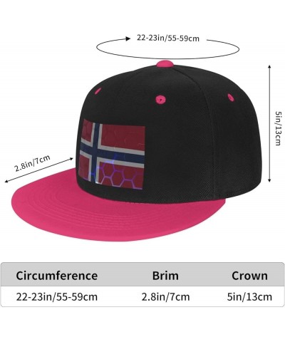 Flag of Norway Baseball Cap for Men Women Snapback Hat Adjustable Flat Bill Hats Pink $12.36 Baseball Caps