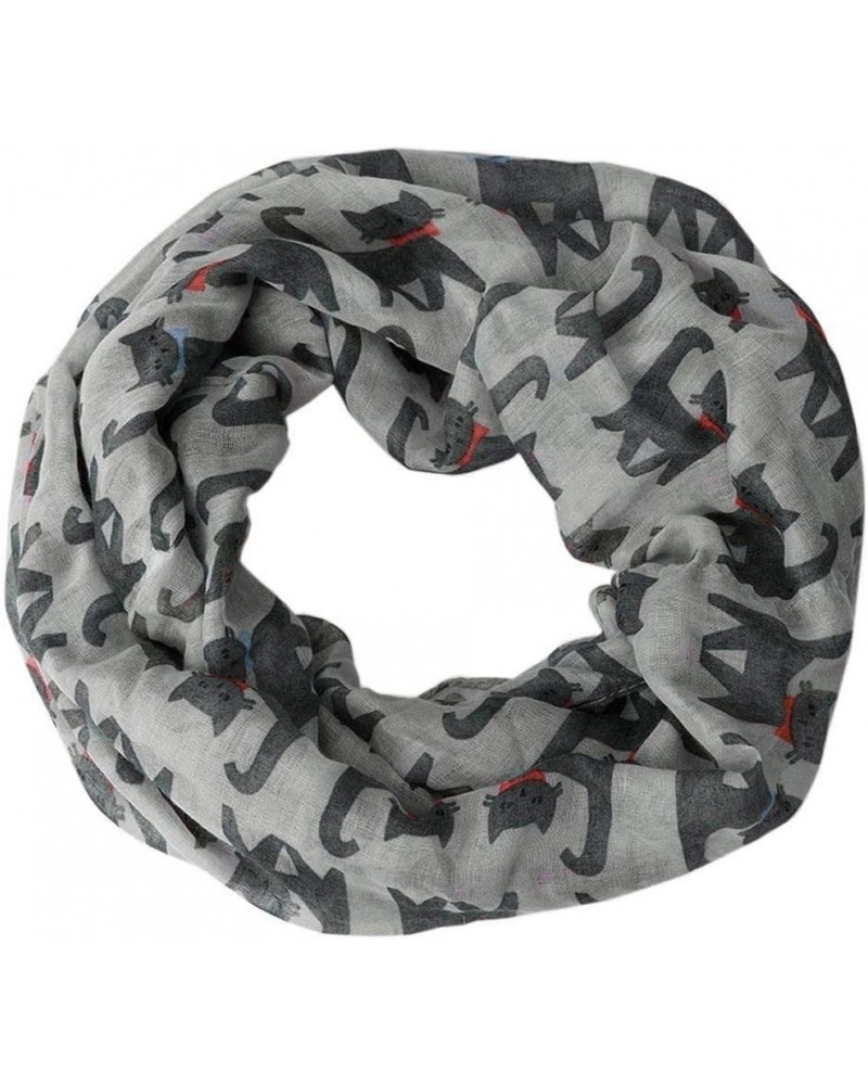 Blanket Scarf under 10 Bow Cat Printed Pattern Silk Scarf Wrap Shawl Scarf Thin Neck Scarf Grey $8.78 Scarves