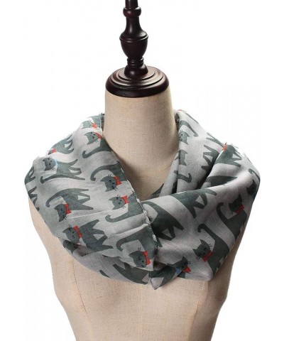 Blanket Scarf under 10 Bow Cat Printed Pattern Silk Scarf Wrap Shawl Scarf Thin Neck Scarf Grey $8.78 Scarves