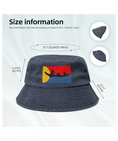 Bandera Clatsop Bucket Hat for Men Women Outdoor Washed Cotton Sun Hats Travel Beach Hat Navy Blue $10.52 Bucket Hats