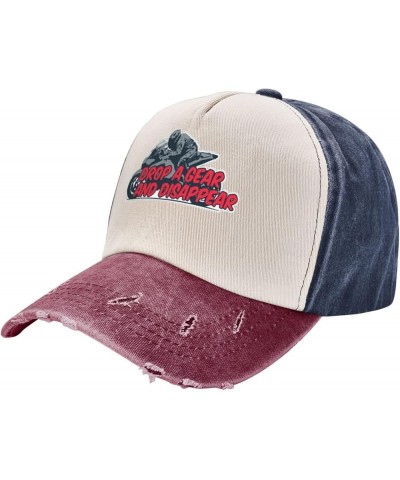 Drop A Gear and Disappear Outdoor Adult Washed Baseball Cap, Cowboy Hat, Travel Hat Navy and Red $16.31 Cowboy Hats