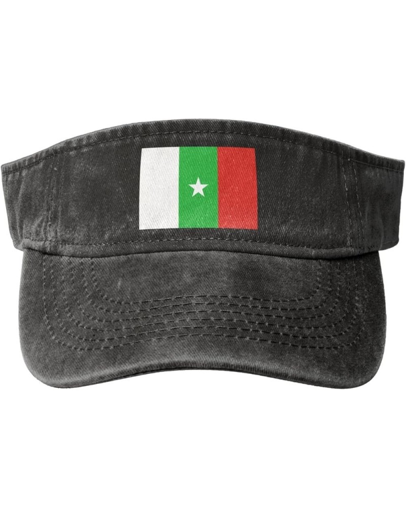 Flag of Casamance Sun Visor Hats for Women Men Sun Hat Cotton Golf Hat Vintage Baseball Cap Black $12.56 Sun Hats