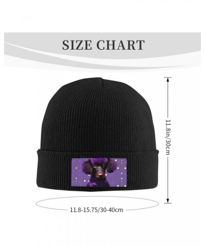 Unisex Winter Beanie Knitted Headgear for Men and Women - Essential Versatile Cold Season Accessory Purple Poodle Polka Dot $...