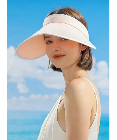 Sun Visors for Women Clip on UPF 50+ UV Protection Summer Beach Cap Covered Brim Head Sun Visor Sports Golf Tennis Pink $11.3...