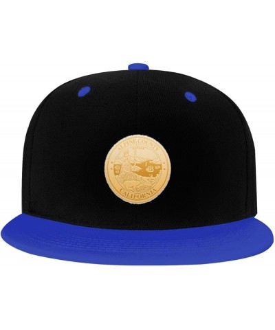 Seal of Alpine County, California Snapback Hat for Men Women Baseball Cap Trucker Flat Bill Hats Dad Caps Blue $12.36 Basebal...