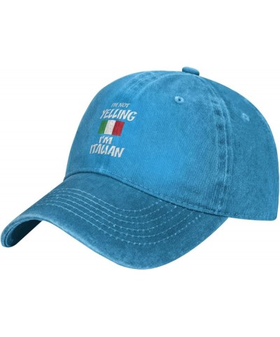 I'm Not Yelling I'm Italian Denim Trucker Hat Baseball Cap for Men Or Women Cowboy Black Blue $18.22 Cowboy Hats