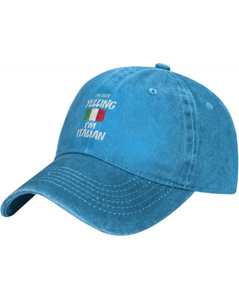 I'm Not Yelling I'm Italian Denim Trucker Hat Baseball Cap for Men Or Women Cowboy Black Blue $18.22 Cowboy Hats