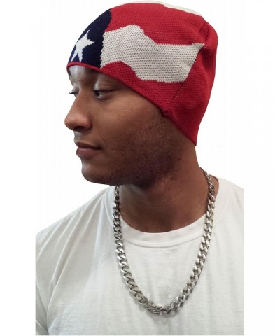 American Flag Beanie Patriotic Skull Cap Red White and Blue Knitted Ski Skully $8.59 Skullies & Beanies