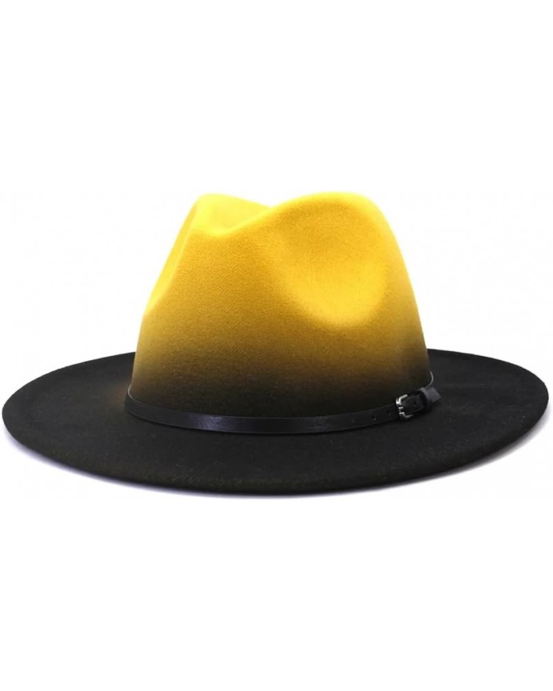 Unisex Four Seasons Casual Wool Felt Fedora Solid Color Flat Brim Classic Jazz Hat Color 6 $18.26 Fedoras