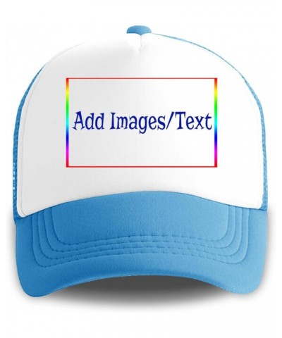 Customizable Wide Brim Sun Hat Add Images Text Curved Mesh Hat Teacher's Day Gifts Sky Blue 0 $11.26 Visors