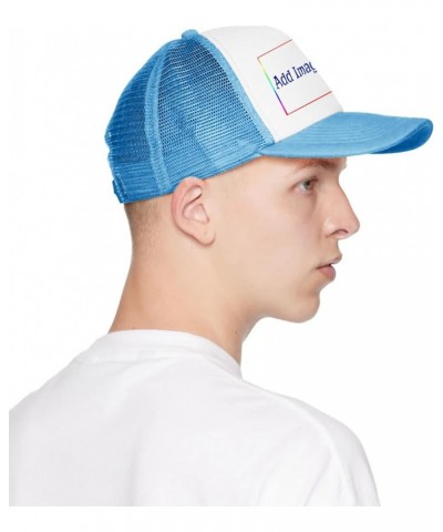 Customizable Wide Brim Sun Hat Add Images Text Curved Mesh Hat Teacher's Day Gifts Sky Blue 0 $11.26 Visors