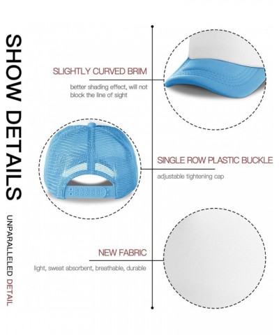 Customizable Wide Brim Sun Hat Add Images Text Curved Mesh Hat Teacher's Day Gifts Sky Blue 0 $11.26 Visors