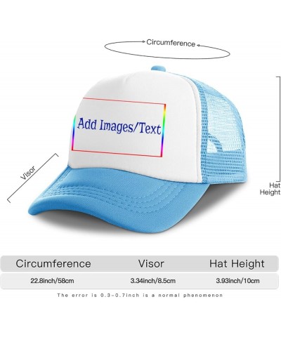 Customizable Wide Brim Sun Hat Add Images Text Curved Mesh Hat Teacher's Day Gifts Sky Blue 0 $11.26 Visors