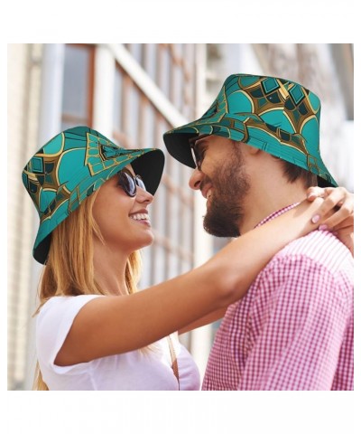 Cute Scorpion Printed Bucket Hat,Bucket Sun Hats for Men Women,Fashion Wide-Brimmed Hat for Vacation,Beach and Outdoor Turquo...