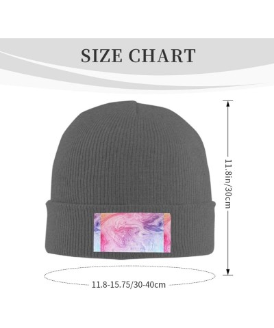 Colorful Marble Pastel Pink Blue Purple Print Leisure Knitted Hat Warm Hat for Men Women & Kids& Elastic Daily Hat Deep Heath...