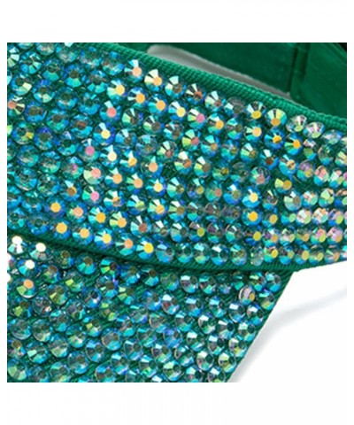 Bling Rhinestones Sport Hats Adjustable Summer Cap Visor Caps Unisex Cool Hat Green $16.79 Visors