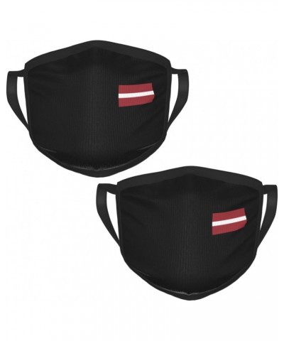 Flag of Latvia Face Mask 2 Pcs Face Cover Reusable Washable Breathable for Men Women Balaclavas Bandanas Black $11.93 Balaclavas