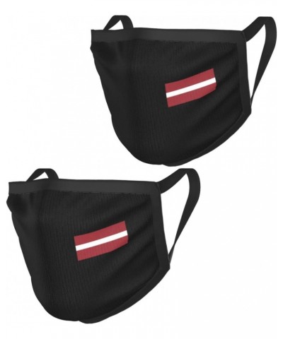 Flag of Latvia Face Mask 2 Pcs Face Cover Reusable Washable Breathable for Men Women Balaclavas Bandanas Black $11.93 Balaclavas