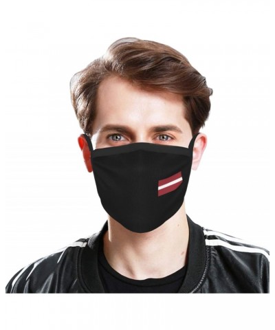 Flag of Latvia Face Mask 2 Pcs Face Cover Reusable Washable Breathable for Men Women Balaclavas Bandanas Black $11.93 Balaclavas