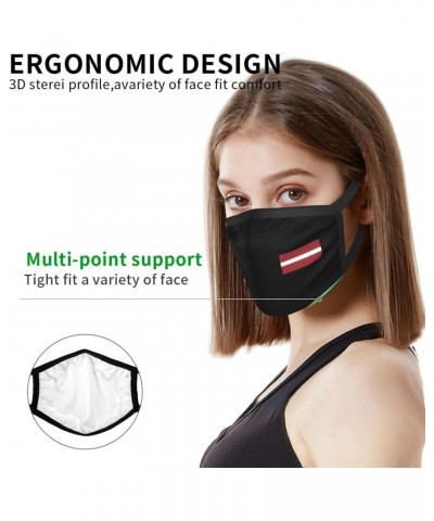 Flag of Latvia Face Mask 2 Pcs Face Cover Reusable Washable Breathable for Men Women Balaclavas Bandanas Black $11.93 Balaclavas