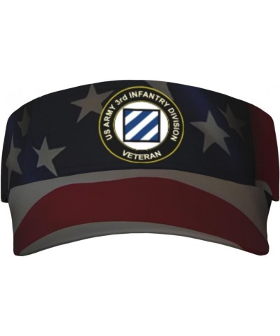 US Army Veteran 3rd Infantry Division Visor Cap Adjustable Uv Protection Sun Visor Hats Empty Top Baseball Hat for Women and ...