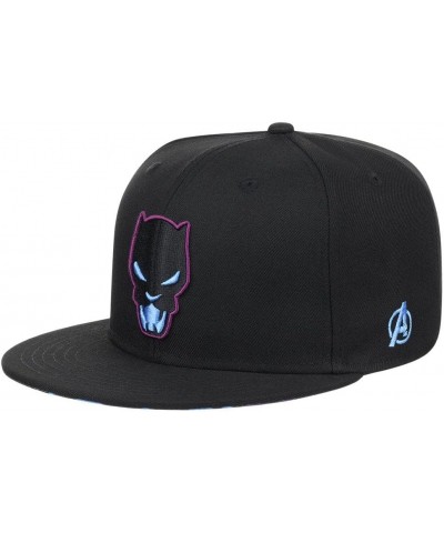 60th Anniversary Avengers Adjustable Snapback Flat Bill Baseball Cap Black/Panther $22.39 Baseball Caps