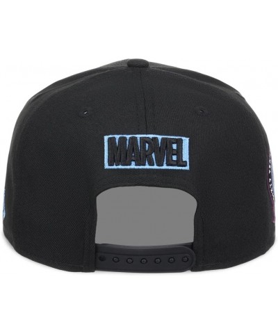 60th Anniversary Avengers Adjustable Snapback Flat Bill Baseball Cap Black/Panther $22.39 Baseball Caps