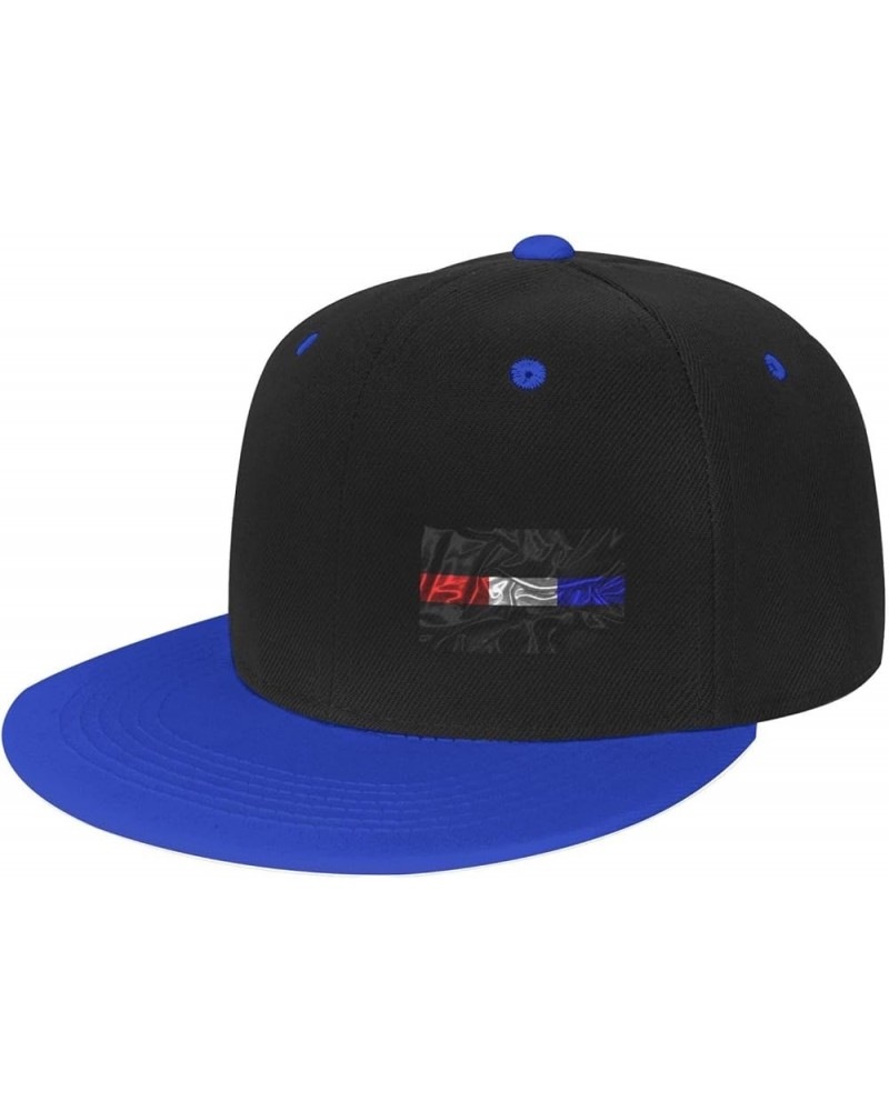 Silk Style Thin Line Red White Blue Flag Snapback Hats for Men Women Hat Baseball Cap Flat Bill Visor White Hat Blue $13.67 B...