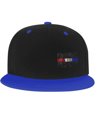 Silk Style Thin Line Red White Blue Flag Snapback Hats for Men Women Hat Baseball Cap Flat Bill Visor White Hat Blue $13.67 B...