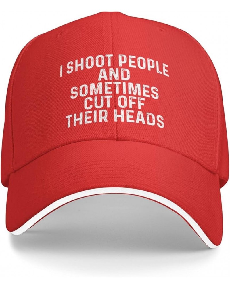 I Shoot People and Sometimes Cut Off Their Heads Hat for Women Baseball Cap Trendy Caps Red $11.59 Baseball Caps