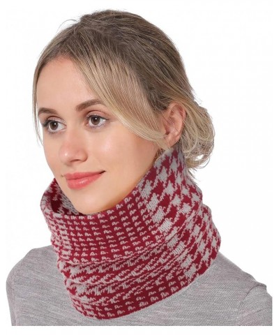 Neck Warmer Men Fleece Neck Gaiter Women Scarf Winter Double Layer Silk Head Scarf for Women Hair Wrap for Red $9.64 Scarves