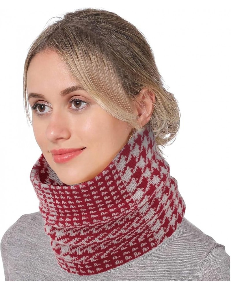 Neck Warmer Men Fleece Neck Gaiter Women Scarf Winter Double Layer Silk Head Scarf for Women Hair Wrap for Red $9.64 Scarves