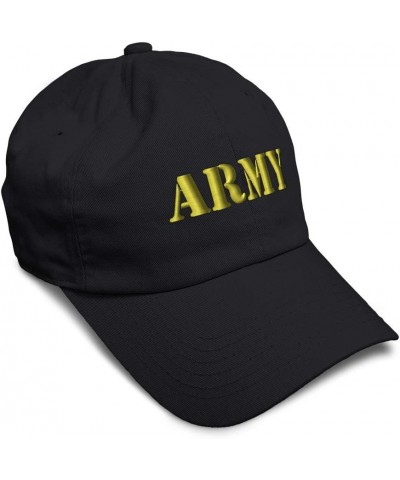 Custom Soft Baseball Cap Army Embroidery Army Respect Twill Cotton Embroidered Dad Hats for Men & Women Black Design Only $13...