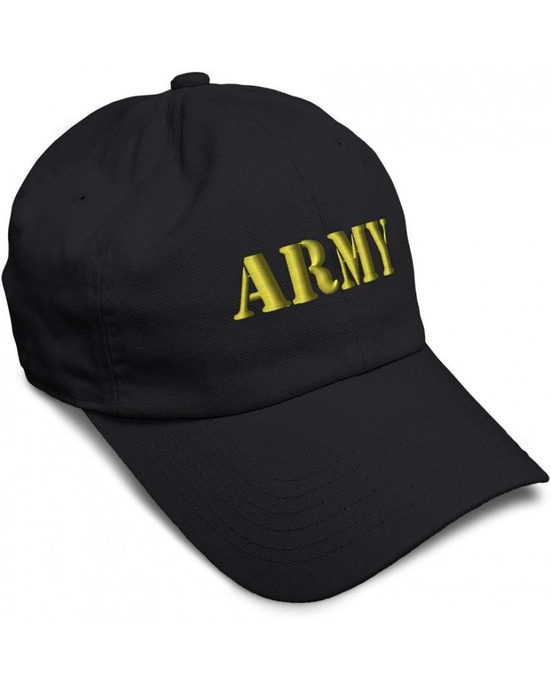 Custom Soft Baseball Cap Army Embroidery Army Respect Twill Cotton Embroidered Dad Hats for Men & Women Black Design Only $13...