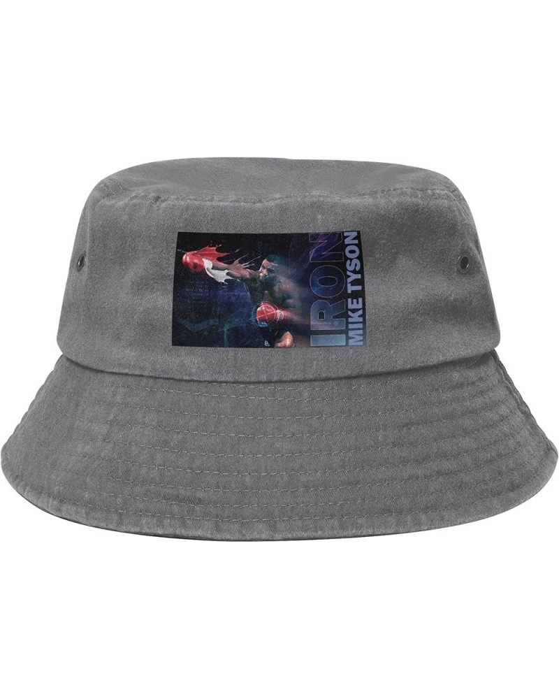 Unisex Fashion Printing Bucket Hat Washed Cotton Sun Fisherman Cap Outdoor Headwear for Women Men Gray $16.19 Bucket Hats