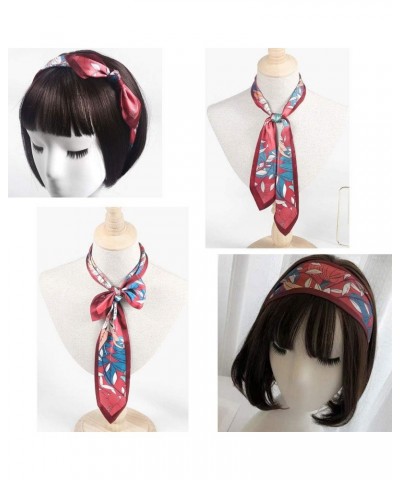 Versatile Silk Like Skinny Scarf Narrow Neckerchief Women's Fashion Bag Ribbon Scarf Headbands Trendy Hair Band Gorgeous Flow...