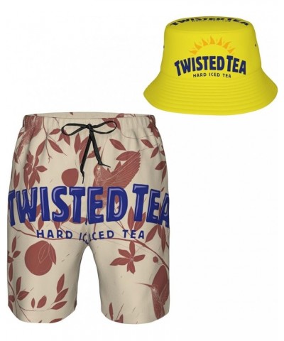 T-Wisted T-Ea Men's Beach Combo: Packable Bucket Hat&Quick Dry Shorts¨CTrendy Print Fisherman Cap & Drawstring Swim Trunks 38...