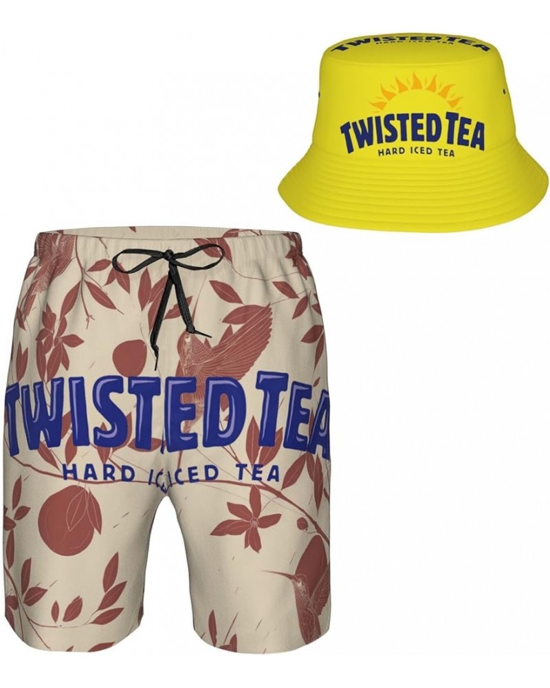 T-Wisted T-Ea Men's Beach Combo: Packable Bucket Hat&Quick Dry Shorts¨CTrendy Print Fisherman Cap & Drawstring Swim Trunks 38...