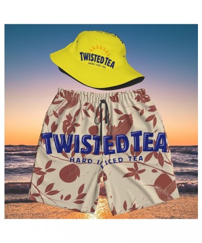 T-Wisted T-Ea Men's Beach Combo: Packable Bucket Hat&Quick Dry Shorts¨CTrendy Print Fisherman Cap & Drawstring Swim Trunks 38...